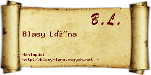 Blasy Léna névjegykártya